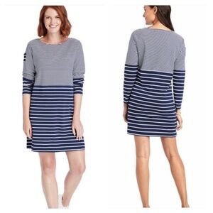 Vineyard Vines soft 100% cotton knit dress XXS navy & white striped nautical